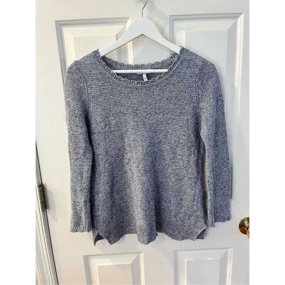 Joie Gray & Blue Silk Blend Wide Neck Collar sz XS